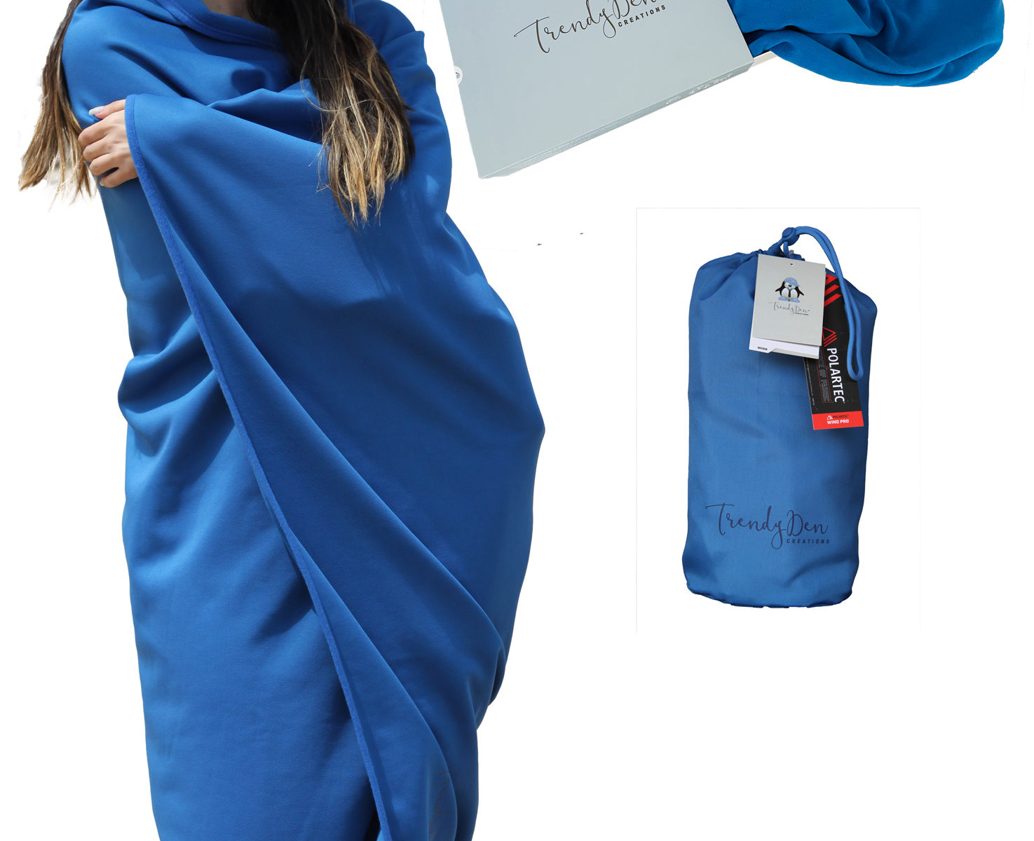 Trendy Den Comforts - Portable Blanket - Classic Blue - Medium - 155 X 120 cm