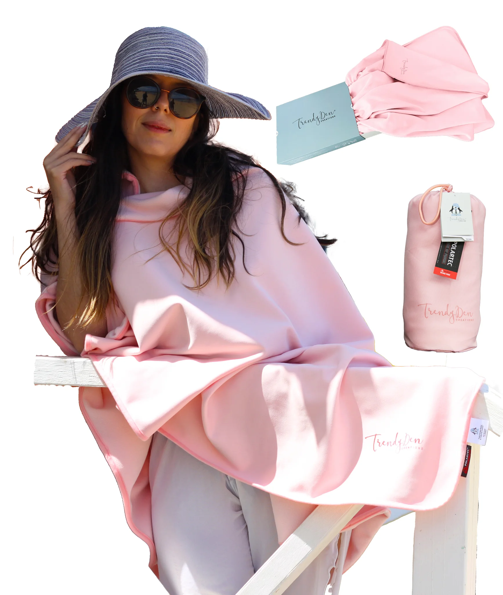 Trendy Den Comforts - Portable Blanket - Rose Quartz - Medium - 155 X 120 cm